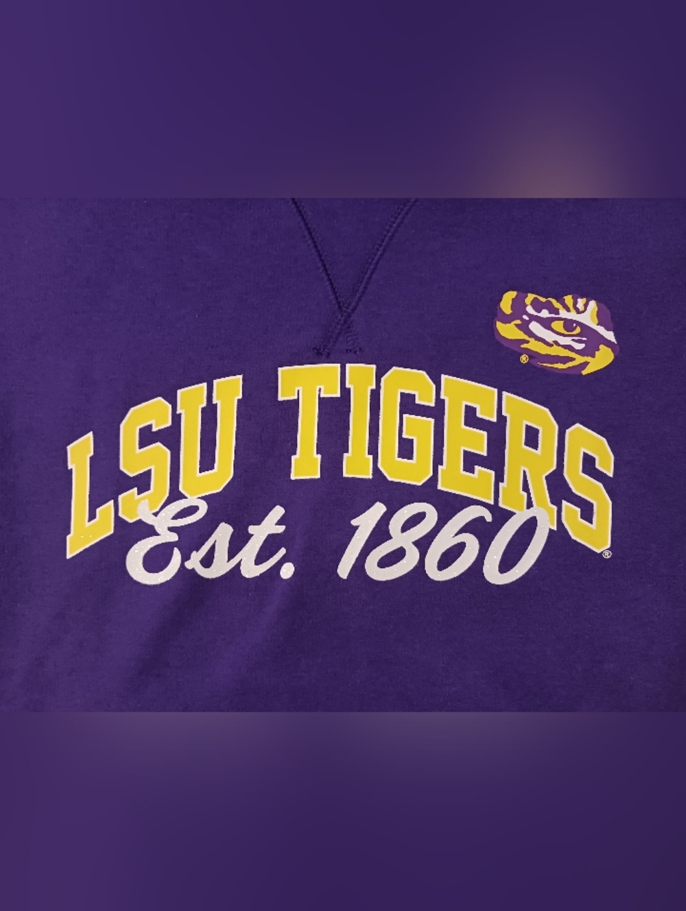 LSU Colorblock Cropped Hoodie - Picture 8 of 16
